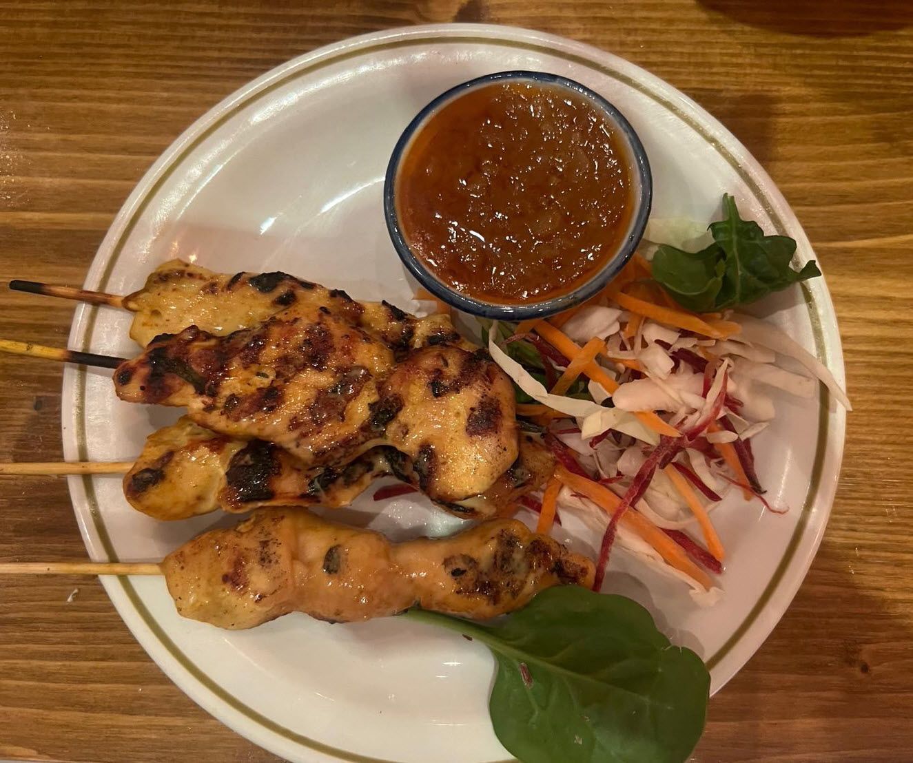Chicken satay with peanut sauce